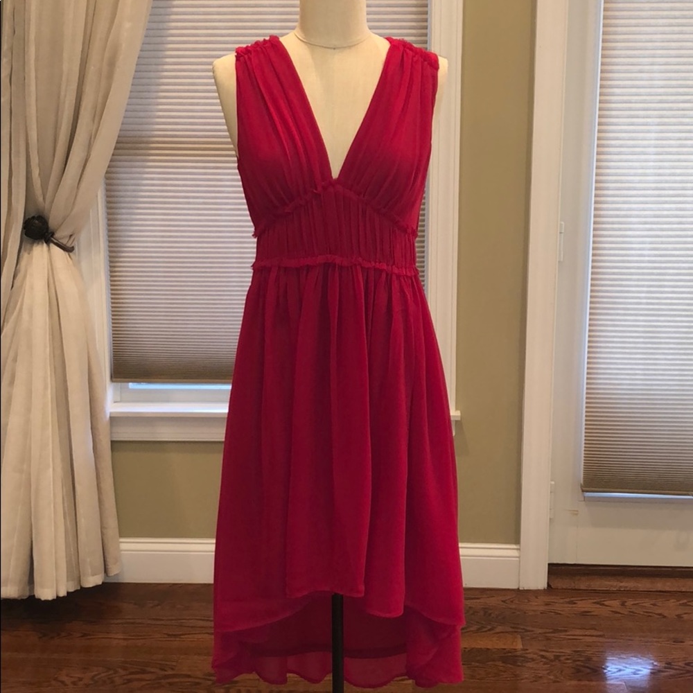 H&M Stunning Pleated Hi Low Party Dress
